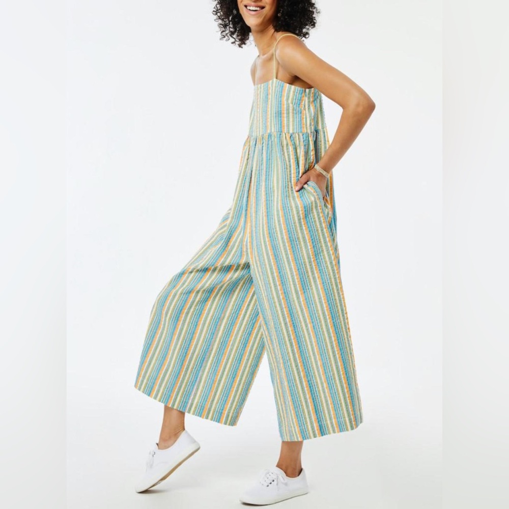 Roller rabbit Devon seersucker wide leg jumpsuit